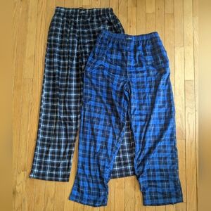 NWOT men's bundle of two Jockey pajama pants in blue plaid, size Medium